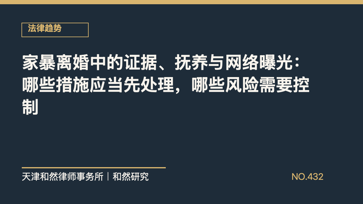 家暴离婚中的证据、抚养与网络曝光：哪些措施应当先处理，哪些风险需要控制